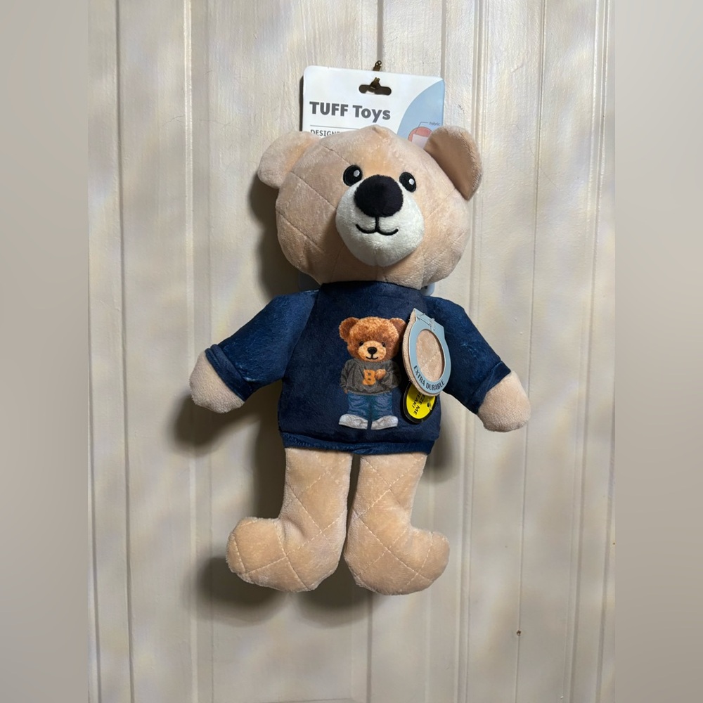 Jmle Tuff Teddy Bear 12”  With Very Durable Dog Toy With Squeaker